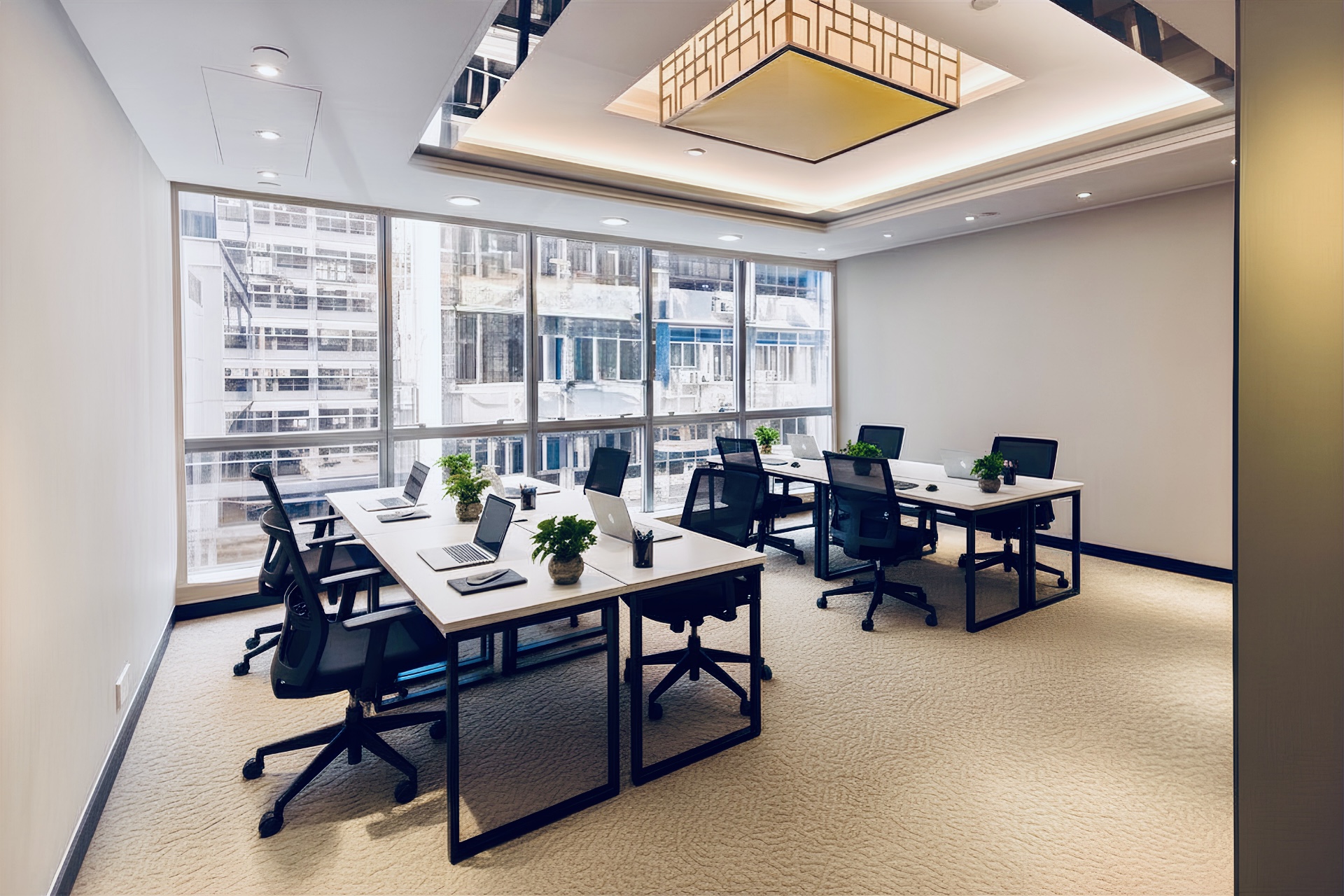 large office room with desks